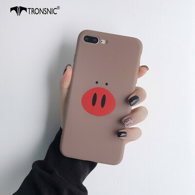 

TRONSNIC Pig Nose Phone Case for iPhone X XS Matte Coffee Brown Gray Case Cute Cartoon Cover Hot