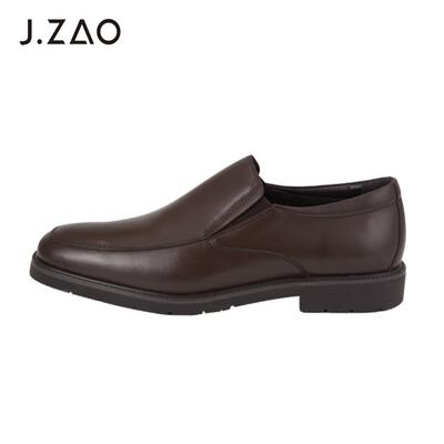 

Beijing Tokyo leather shoes mens one foot set foot business dress shoes simple square head layer leather brown 40