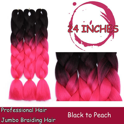 

24 Inches Braiding Hair Ombre for crochet Hair Weave with Synthetic&Twist Braiding Hair Extensions Dark black 100gpc