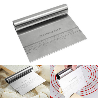 

Stainless Steel Measuring Guide Pastry Scraper Pizza Dough Cutter&Chopper