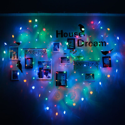 

Led String Heart Shape 2x15m LED Garland Christmas Lights 220V Cortina de Led Tree romantic Wedding Decoration
