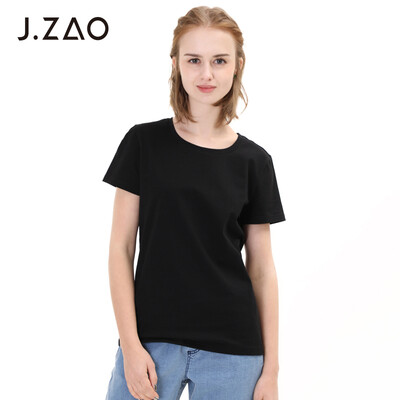 

Beijing Tokyo made JZAO Ms Black Technology 5 seconds submerged solid color round neck heavy T-shirt black  16080A
