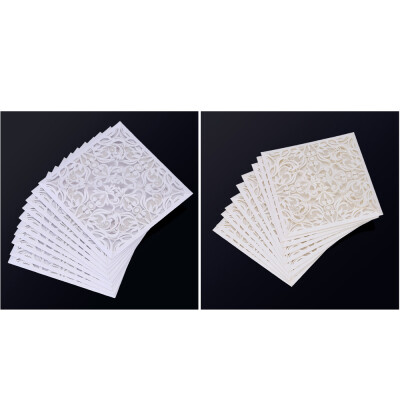 

10Pcs New Wedding Party Invitation Card Envelope Delicate Carved Pattern DD T6URWhite