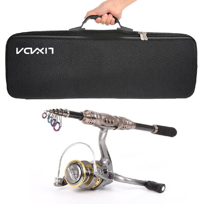 

Lixada Telescopic Fishing Rod&Reel Combo Full Kit Spinning Fishing Reel Fishing Bag Fishing Gear Kit