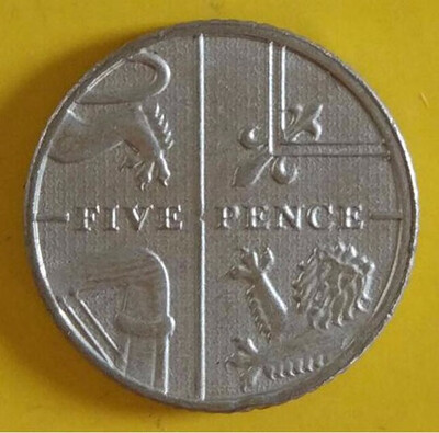 

175mm UK Five Pence COIN