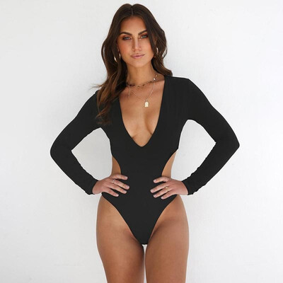

New Sexy Women One-piece Swimsuit Solid Hollow Out Padded Beach Swimwear Bathing Suit