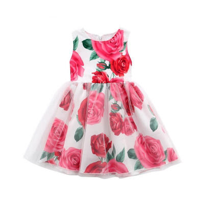 

New Baby Girls Party Dress Tulle Flower Wedding Formal Dresses Toddler Sundress