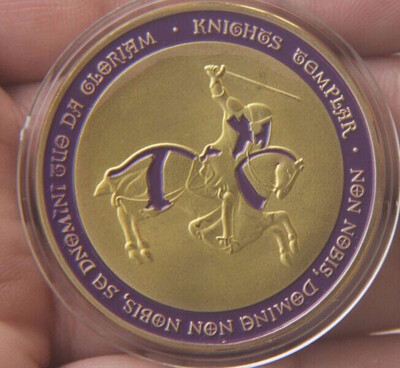 

40mm Purple Gold plated Souvenir Coin Order of the Knights Templar