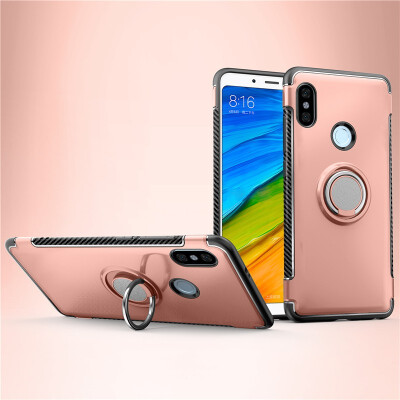 

Back Cover For Xiaomi Redmi Note 5 Pro Case Car Holder Stand Hard PC Silicon Ring Suction Bracket Celulars