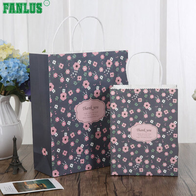 

FUNNYBUNNY Kraft Paper Gift BagsSmall Flower Medium Gift Bags Girls Birthday Wedding Party Favors Christmas Gift Bags