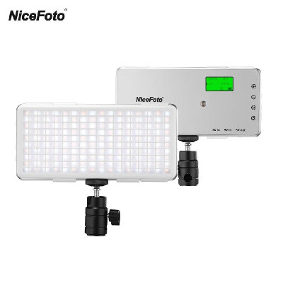 

NiceFoto SL-120A Portable LED Video Light Lamp Panel Adjustable Brightness Photography Fill Light 3200K-6500K CRI 96 with Ballhea