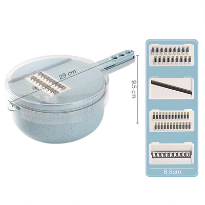 

Vegetable Chopper Onion Chopper Multi Function Cutter Slicer Grater with 4 Dicing Blades Blue