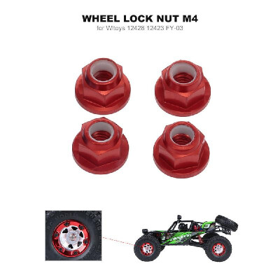 

4pcs Wheel Lock Nut 4mm M4 for RC Car 112 Wltoys 12428 12423 FY-03 Hopup Parts