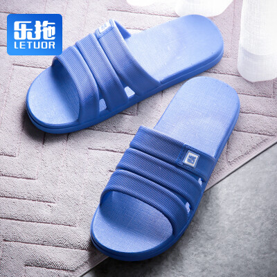 

Le drag slippers couple sandals men&women four seasons indoor home bathroom bath fashion leisure swimming non-slip cool summer waterproof floor mute thick soft bottom SJ1911 dark blue 4445