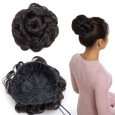 

Messy Hair Bun Chignons Synthetic Hair Extensions Wavy Updo Scrunchy Hairpieces