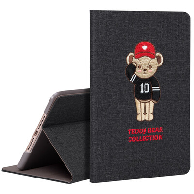 

Teddy collection iPad mini 2019 new protective cover 79 inch mini 5 apple flat protective shell creative embroidery all-inclusive anti-drop dormant bracket holster 10 baseball player