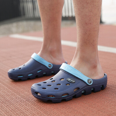

Pull back Warrior sandals casual couple models breathable outdoor wild beach hole shoes 049 Bao blue 38