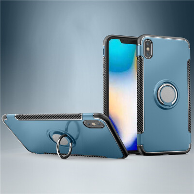 

Fecoprior Back Cover For iPhone XS Max Case Car Holder Stand Hard PC Silicon Ring Suction Bracket Celulars