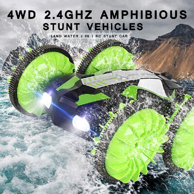 

LH-C013 RC Car RC Boat Truck 4WD 24Ghz Amphibious Stunt Vehicles Land Water 2 in 1 RC Stunt Car Toy for Child