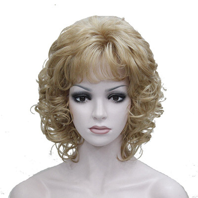 

StrongBeauty Short Full Curly Synthetic Hair Wig For Women Platinum Blonde Color