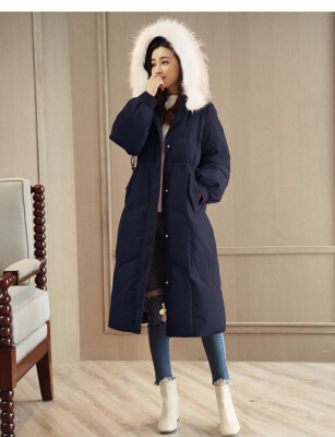 

2018 winter clothing new womens clothing in the long knee-length extra-thick fur collared student coat down padded coat