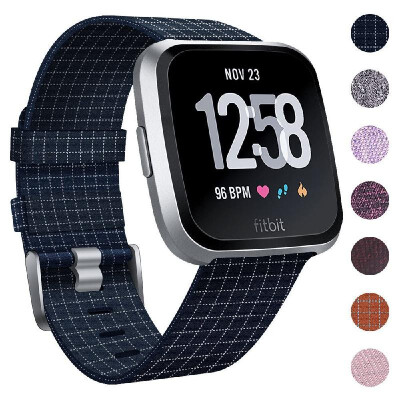 

SDFB-002 Watch Band Fitbit Strap Canvas Plaid Wrist Strap Replacement Wristband for Fitbit Versa Fitness Smart Watch