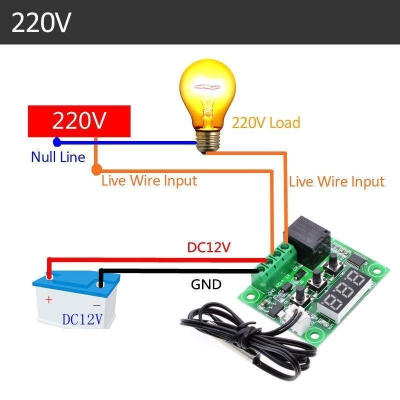 

W1209 DC12V Cool Heat Temp Thermostat Digital Temperature Thermometer Controller