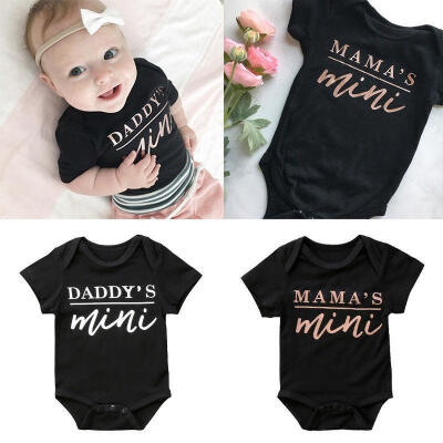 

Newborn Baby Boys Girls Daddy&39s Mama&39s Romper Jumpsuit Bodysuit Clothes Outfits