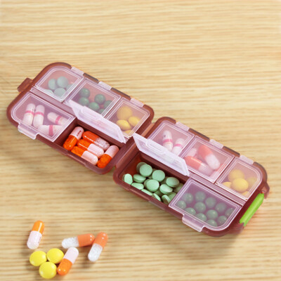 

Banjeni portable pill box Japan mini 10 small pill box portable storage box clam box medicine box one week travel portable pills pill dispensing medicine box gray