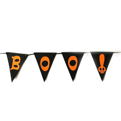 

Happy Halloween Party Hanging Banner Wall Decor for Home School Office Party Decorations Bat&Pumpkin Garland