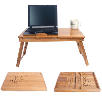 

Bamboo Portable Laptop Notebook Desk Bed Tray Stand Foldable Table