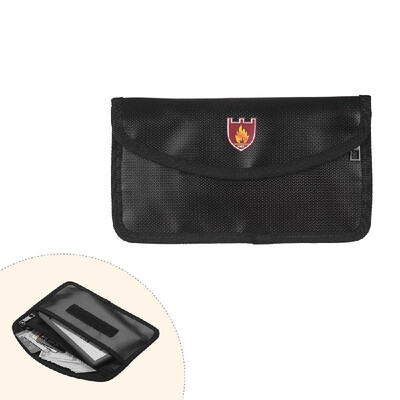 

Fireproof Document Bag Heat Resistant Silicone Water Proof Cash Bags with Sticking Fastener Closure for Home Office Safe Storage