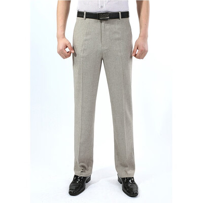 

WENGUANGUO Summer thin section pleated high waist free ironing straight loose standard version mens trousers 7941