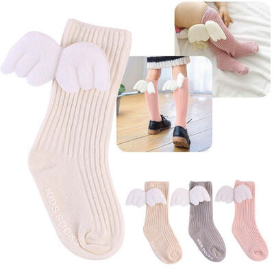 

0-4T Warm Toddler Baby Kids Girl 1Pair Angel Wings Socks Stockings Knee Tight