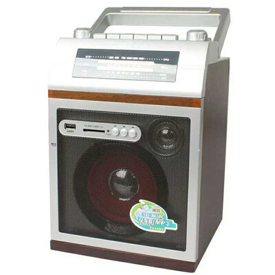 

Wood plastic speaker FM MW radio magnetic tape U disk MP3 player recorder teaching audio karaoke playback microphone usb jack