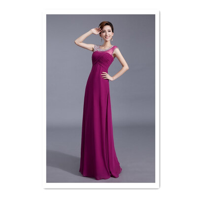 

2018 new banquet evening dress fashion one-shoulder host dress skirt long spring costume dress