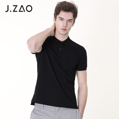 

Tokyo Tokyo made JZAO mens liquid ammonia cotton short-sleeved polo shirt black  17596A