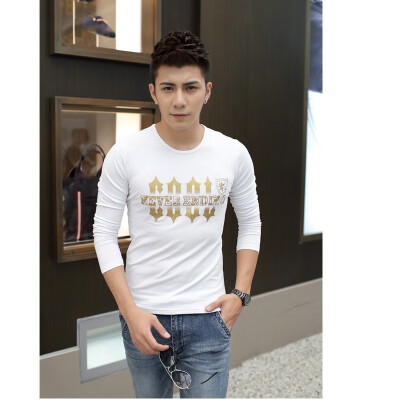 

Fashion Slim Cotton Print Mens Long T-Shirt Round Neck Short Sleeve T-Shirt Mens White Half Sleeve Clothes Korean Trend Mens Wear