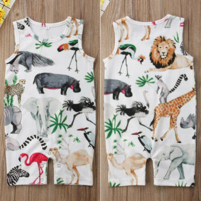 

UK Newborn Baby Girl Boy Floral Cartoon Romper Bodysuit Jumpsuit Sunsuit Clothes