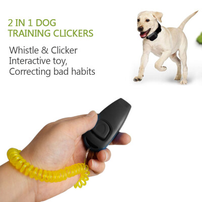 

Dog Training Clickers 2 in 1 Whistle&Clicker Pet Training Tools with Wrist Strap Key Ring for Dogs Cats Pets