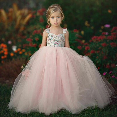 

Toddler Kids Baby Girl Flower Dress Lace Tulle Party Bridesmaid Pageant Dresses