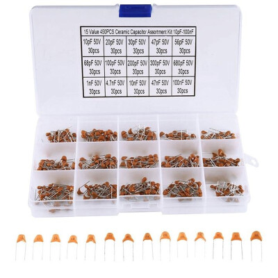 

450PCS 10PF 50V-100NF Multilayer Ceramic Chip Electronic Components Capacitor Assortment Kit 450PCS Capacitor Assortment