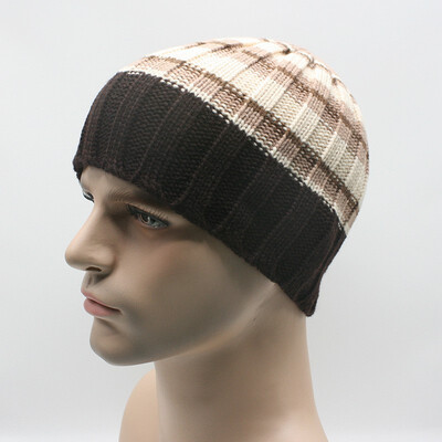 

Horizontal Stripes Women Men Unisex 9-color Knit Hat Autumn&Winter Warm Ear Protectors Pullover Cap Outdoor Ski Hat
