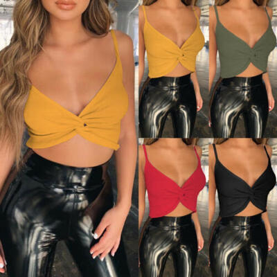 

Women Summer Vest Tie a Knot Sexy Camisole Sleeveless Blouse V Neck Tank Top