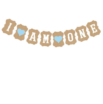 

FUNNYBUNNY Sweet Heart First Birthday Cake Topper -"One"- Decoration & First Birthday-"I Am One"- Banner For Baby Girl