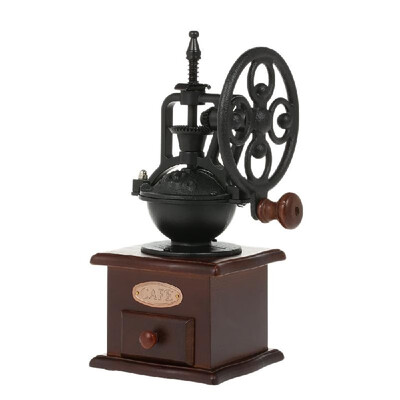 

Manual Coffee Grinder Antique Coffee Mill Cast Iron Hand Crank with Grind Settings & Catch Drawer