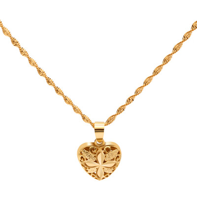

Fashionable Gold Plated Hollow Out Heart Pendant Necklace for Women
