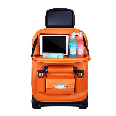 

New Car Seat Back Bag Folding Table Organizer Pad Drink Chair Storage Pocket Box Automobile Accessories Pink