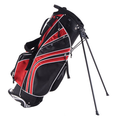 

Golf Stand Cart Bag w 6 Way Divider Carry Pockets-Red