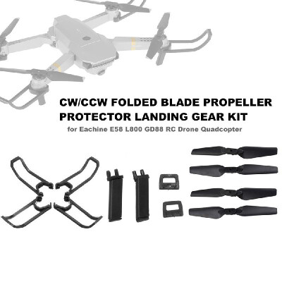 

CWCCW Folded Propeller Blade Propeller Protector Landing Gear Kit for E58 L800 GD88 RC Drone Quadcopter